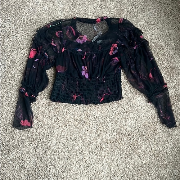 NEW Free People Mesh Blouse - Picture 9 of 11